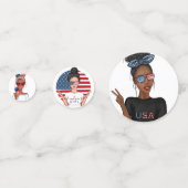 4. Juli Unabhängigkeitstag USA Geburtstag Konfetti (Rückseiten)