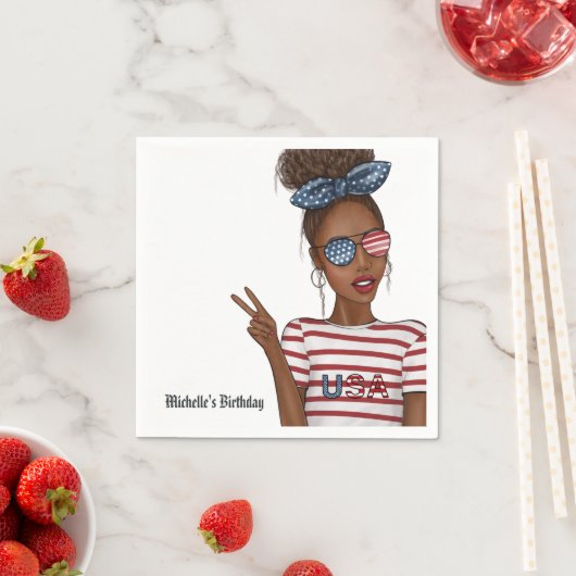 4. Juli Unabhängigkeitstag USA Geburtstag Serviette (Beispiel)