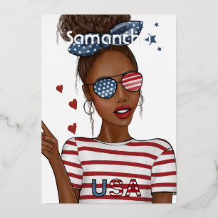 4. Juli Unabhängigkeitstag USA Geburtstagsparty Fo Folieneinladung