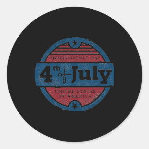 4. Juli Unabhängigkeitstag USA Staaten Runder Aufkleber