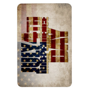 4. Juli Unabhängigkeitstag Vintage-Flaggen-Design Magnet