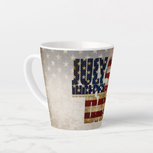 4. Juli Unabhängigkeitstag Vintage-Flaggen-Design Milchtasse