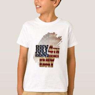 4. Juli Unabhängigkeitstag Vintage-Flaggen-Design T-Shirt