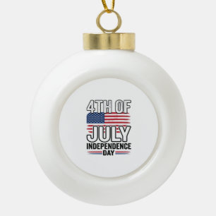 4. Juli Unabhängigkeitstag Vintage-Shirt-Design_ Keramik Kugel-Ornament