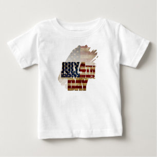 4. Juli Unabhängigkeitstag Vintages Flaggendesign Baby T-shirt
