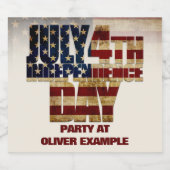 4. Juli Unabhängigkeitstag Vintages Flaggendesign Bierflaschenetikett (Einzelnes Label)