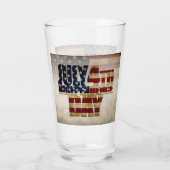 4. Juli Unabhängigkeitstag Vintages Flaggendesign Glas (Rückseite)