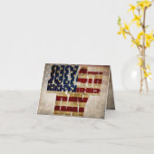 4. Juli Unabhängigkeitstag Vintages Flaggendesign Karte (Gelbe Blume)