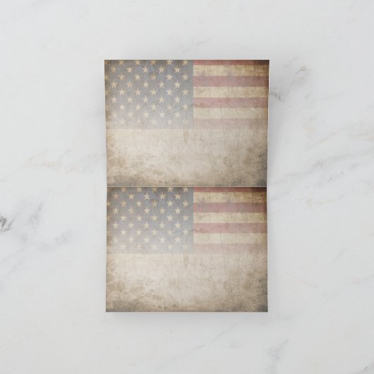 4. Juli Unabhängigkeitstag Vintages Flaggendesign Karte (Innenseite)