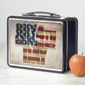 4. Juli Unabhängigkeitstag Vintages Flaggendesign Metall Brotdose (Beispiel)