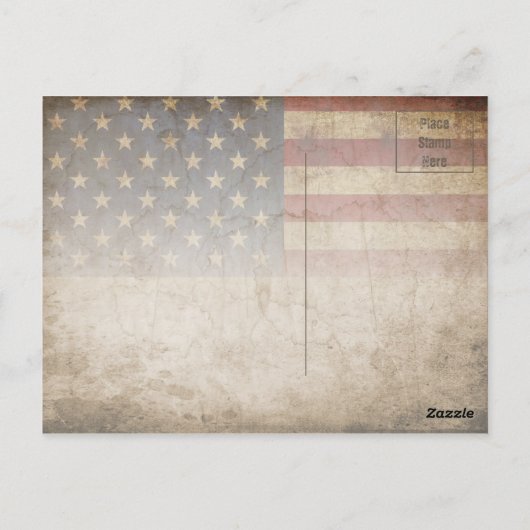 4. Juli Unabhängigkeitstag Vintages Flaggendesign Postkarte (Rückseite)