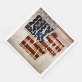 4. Juli Unabhängigkeitstag Vintages Flaggendesign Serviette (Ecke)