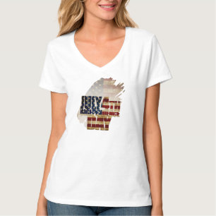 4. Juli Unabhängigkeitstag Vintages Flaggendesign T-Shirt