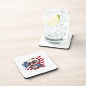 4. Juli Unabhängigkeitstag Vogel Amerikanische Adl Getränkeuntersetzer (Rechte Seite)