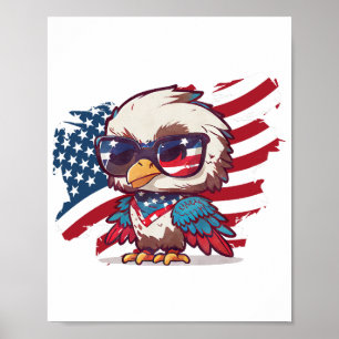4. Juli Unabhängigkeitstag Vogel Amerikanische Adl Poster