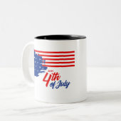 4. Juli - Unabhängigkeitstag Zweifarbige Tasse (Vorderseite Links)