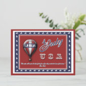 4. Juli "Unabhängigkeitstages" Party KUNDENGERECHT Einladung (Stehend Vorderseite)