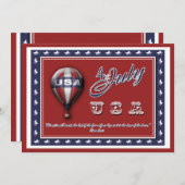 4. Juli "Unabhängigkeitstages" Party KUNDENGERECHT Einladung (Vorne/Hinten)