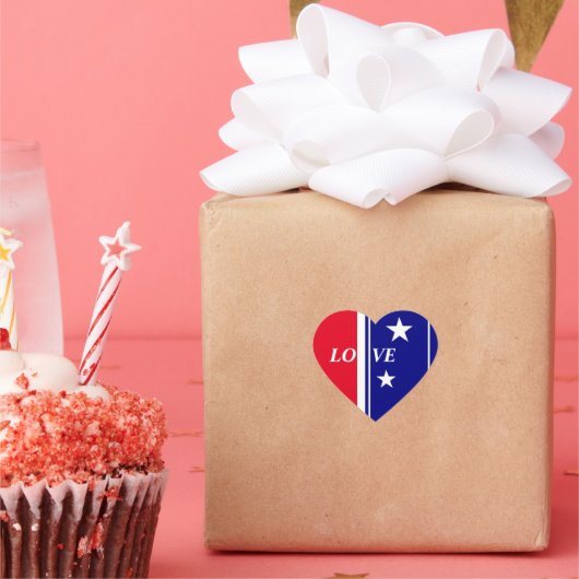 4. Juli Unabhängigkeitstagsgeschenke Herz-Aufkleber (Party)