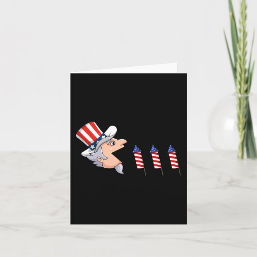 4. Juli Uncle Sam American Fireworks Fun Boys Karte (Vorderseite)