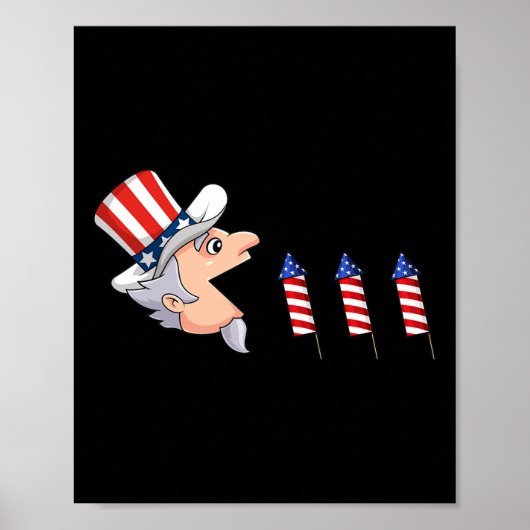 4. Juli Uncle Sam American Fireworks Fun Boys Poster (Vorne)