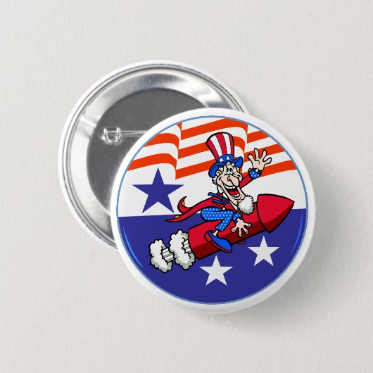 4. Juli Uncle Sam Button (Vorne & Hinten)