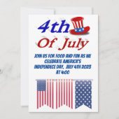 4. Juli Uncle Sam Einladung (Vorderseite)