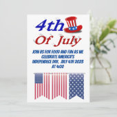 4. Juli Uncle Sam Einladung (Stehend Vorderseite)