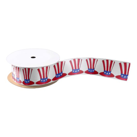 4. Juli Uncle Sam Hat USA Patriotic Ribbon Satinband (Spule)