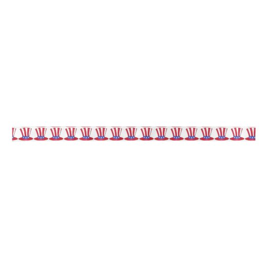 4. Juli Uncle Sam Hat USA Patriotic Ribbon Satinband (Vorderseite)