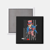 4. Juli Uncle Sam Ice Hockey Boys American Fla Magnet (Vorderseite/Rückseite)