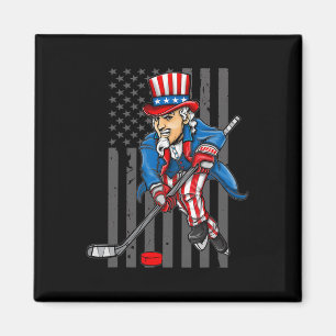 4. Juli Uncle Sam Ice Hockey Boys American Fla Magnet