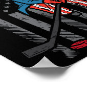4. Juli Uncle Sam Ice Hockey US Flag America Men Poster (Ecke)