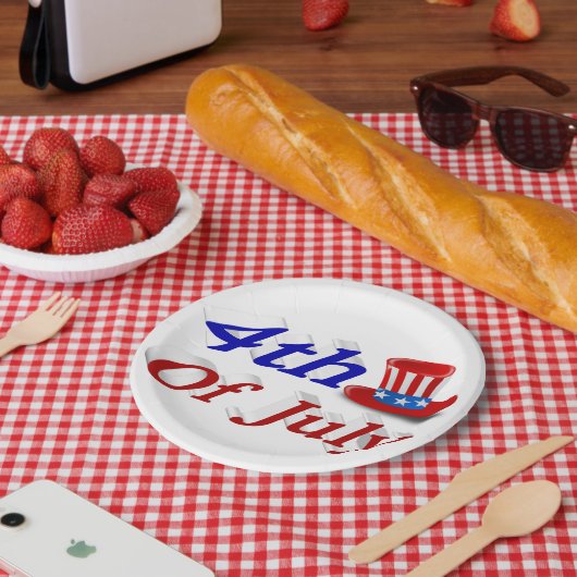 4. Juli Uncle Sam Pappteller (Picknick)