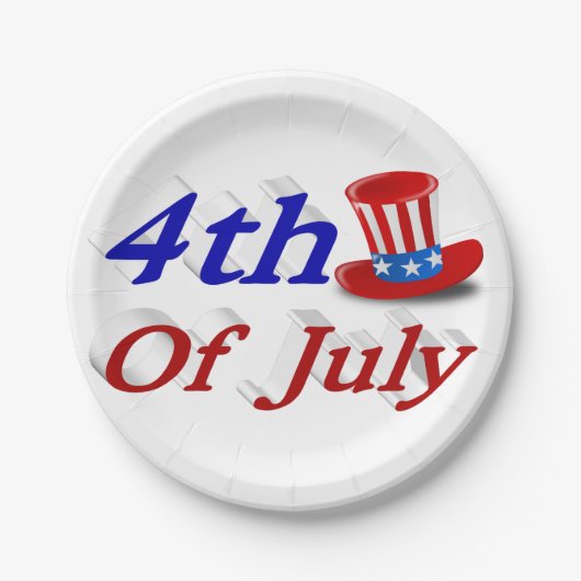 4. Juli Uncle Sam Pappteller (Vorderseite)