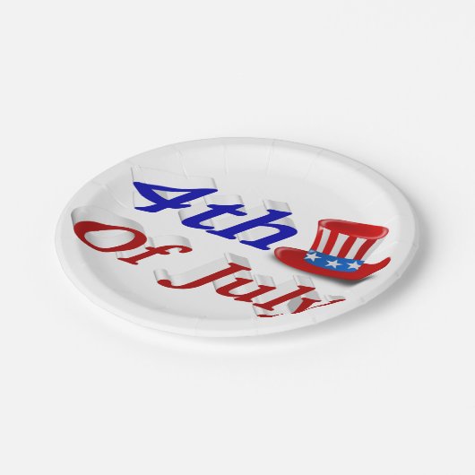 4. Juli Uncle Sam Pappteller (Schrägansicht)