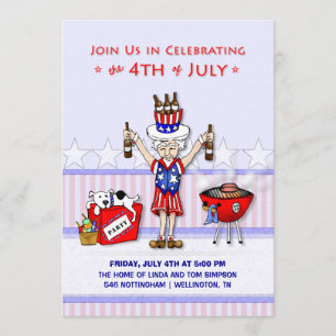 4. Juli - Uncle Sam Party GRILLEN Einladung