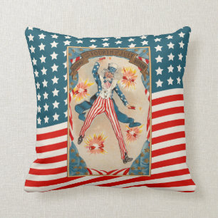 4. Juli Uncle Sam Patriotisches Vintages Americana Kissen
