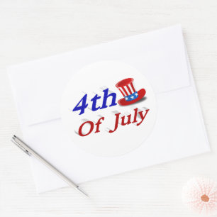 4. Juli Uncle Sam Runder Aufkleber