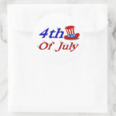 4. Juli Uncle Sam Runder Aufkleber (Tasche)