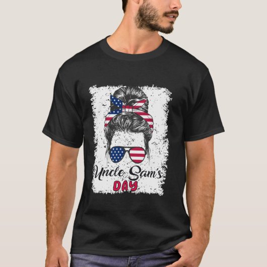 4. Juli Uncle Sam s Day America Patriot USA Flag T-Shirt (Vorderseite)