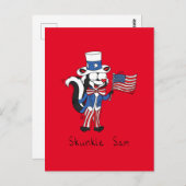 4. Juli Uncle Sam Skunk Funny Postkarte (Vorne/Hinten)