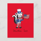 4. Juli Uncle Sam Skunk Funny Postkarte (Vorderseite)