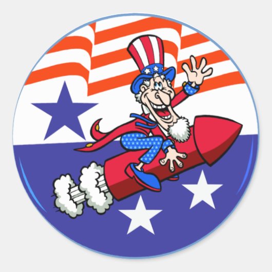 4. Juli Uncle Sam Sticker (Vorderseite)