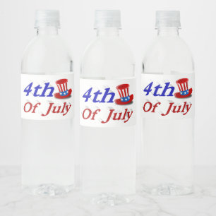 4. Juli Uncle Sam Wasserflaschenetikett