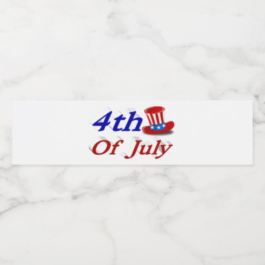 4. Juli Uncle Sam Wasserflaschenetikett (Einzelnes Label)