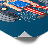 4. Juli Uncle Sam Weightlift Funny Poster (Ecke)