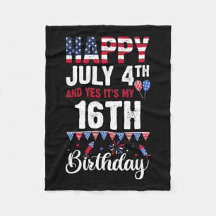 4. Juli und ja, es ist mein 16. Geburtstag Amerika Fleecedecke