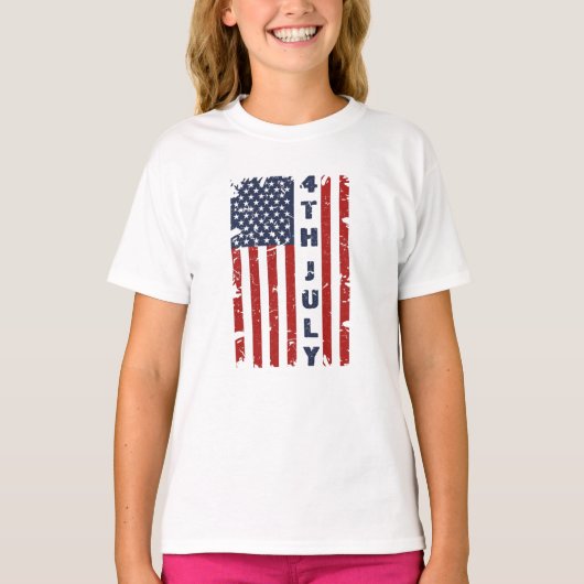 4. Juli und Torn-US-Flagge T-Shirt (Vorderseite)