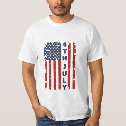 4. Juli und Torn-US-Flagge T-Shirt (Vorderseite)